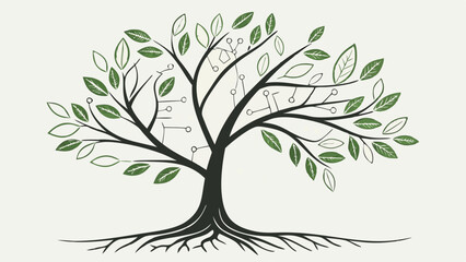 Stylized Tree with Integrated Circuitry Design.
