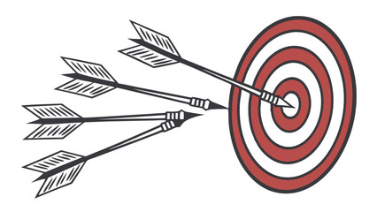 Three Arrows Aiming at a Target.