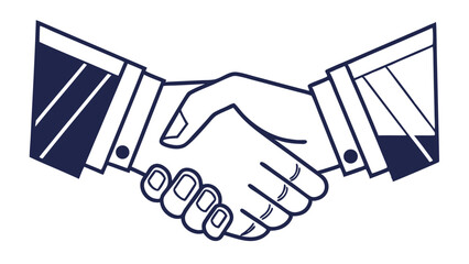 Vector Illustration of a Handshake Depicting Agreement and Partnership.