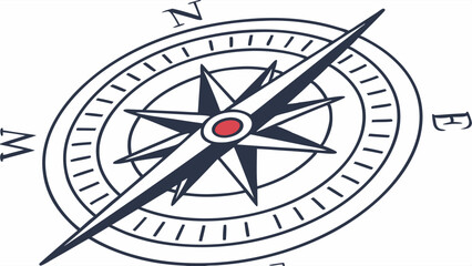 Vintage Compass Rose Design with Cardinal Directions.