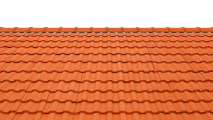 red roof tiles isolated on transparent background png