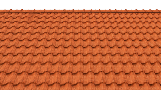 red roof tiles isolated on transparent background png