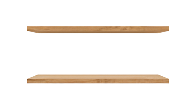 Empty shelf isolated on transparent background png