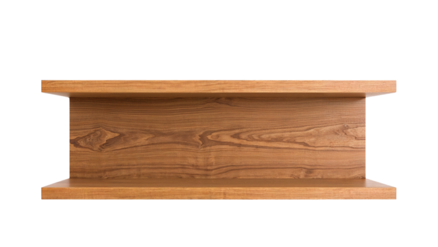 Empty shelf isolated on transparent background png