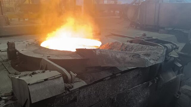 The metal is melted in the melting crucible of an induction furnace