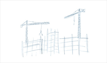 Building crane sketch