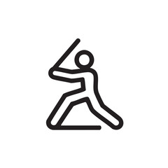 Dynamic sports figure in action with a bat for training exercises