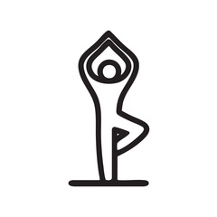 Obraz premium Yoga pose silhouette representing harmony and balance practice