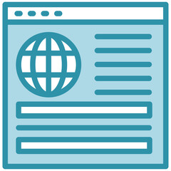 Feed dual tone blue color mini illustration icon, use for journalist, broadcasting, news and media UI, UX kit, app and web development, digital or print.