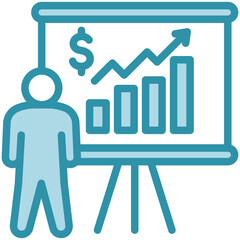 Graphic Board dual tone blue color mini illustration icon, use for journalist, broadcasting, news and media UI, UX kit, app and web development, digital or print.