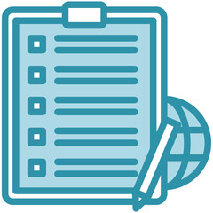 Note dual tone blue color mini illustration icon, use for journalist, broadcasting, news and media UI, UX kit, app and web development, digital or print.