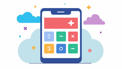 Fototapeta premium Mental Math For those looking to sharpen their math skills this app offers a variety of equations and problems to challenge the brains numerical abilities.. Vector illustration