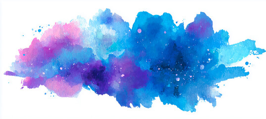 Vibrant watercolor texture with shades of blue, purple, and pink blending together.