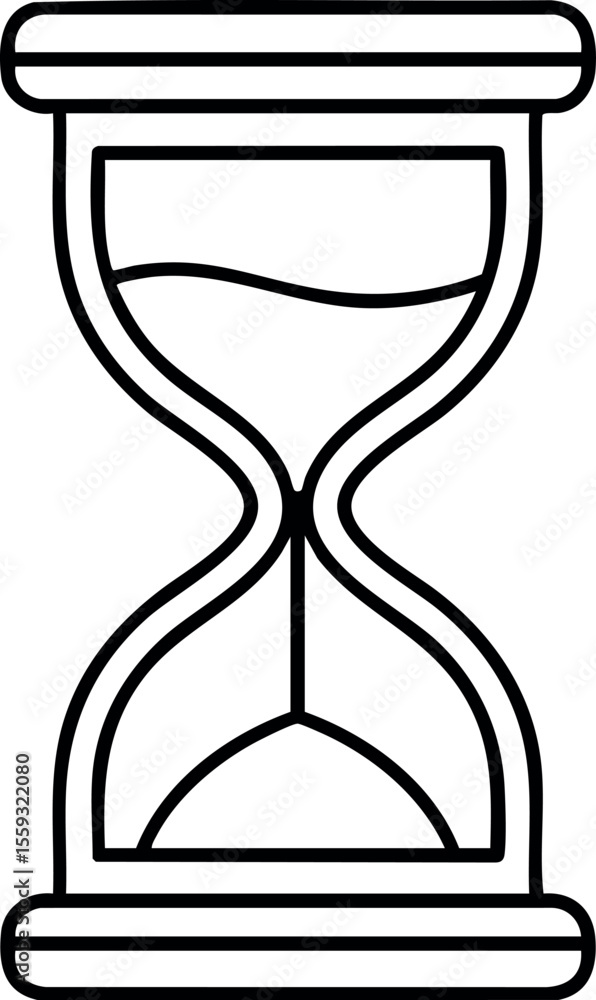 Poster hourglass timer icon simple black line style countdown and time measurement symbol vector illustrati