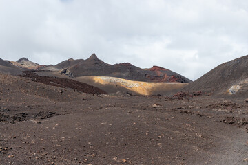 Colorful valleys of Chico, Isabela Island, Galapagos Ecuador