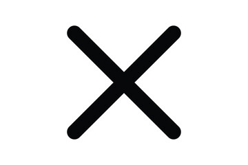 black and white cancel cross close tab icon vector