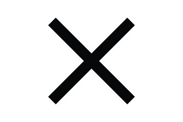 black and white cancel cross close tab icon vector