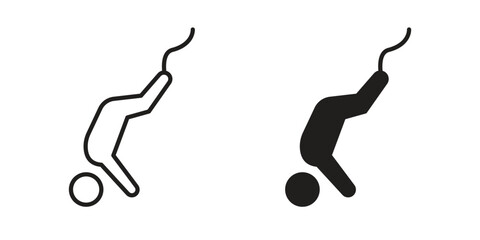 Bungee jumping icon pack. Flat Vector Icon Design Element.