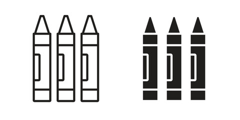 Obraz premium Crayon icon pack. Flat Vector Icon Design Element.