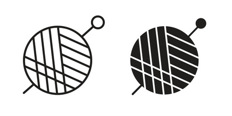 Crochet icon pack. Flat Vector Icon Design Element.