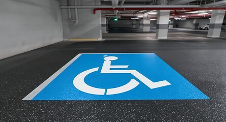Handicap Parking Spot Accessible Parking Blue Sign Parking Garage Disability Symbol
