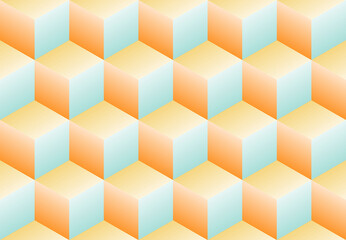 Isometric cube shape pattern in summer.