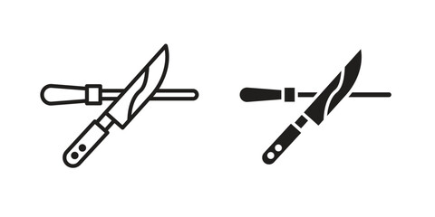 Knife sharpener icon pack. Flat Vector Icon Design Element.