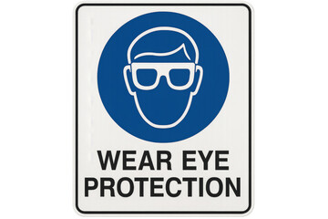 Wear eye protection mandatory sign with transparent background