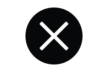 Black and white cancel icon vector