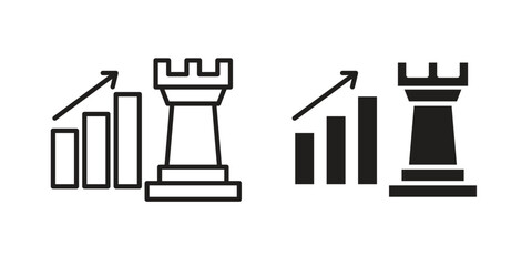 Marketing strategy icon pack. Flat Vector Icon Design Element.