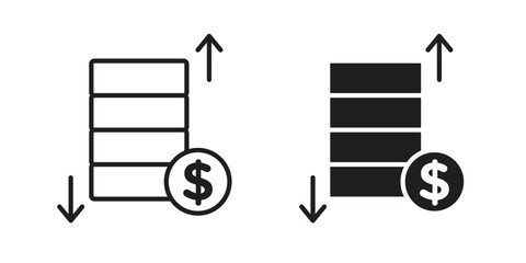 Operating profit loss icon pack. Flat Vector Icon Design Element.