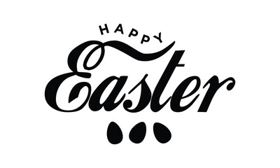 Happy Easter lettering vector. Hand drawn elegant modern vector calligraphy.