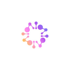 bio splash, floral neuron, plasma circular vector. pharma, clinic logo, abstract, connection biotech atom, molecule, nano, sparkling water.