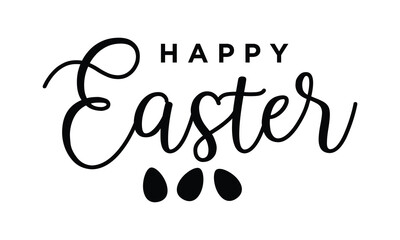 Happy Easter lettering vector. Hand drawn elegant modern vector calligraphy.