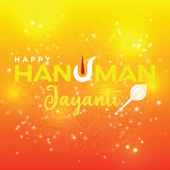 Hanuman Jayanti background design, Happy Hanuman Jayanti text vector