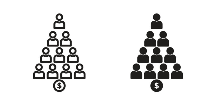Ponzi scheme icon pack. Flat Vector Icon Design Element.
