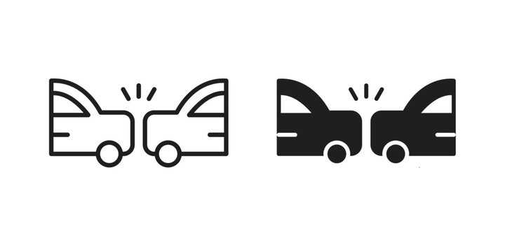 Rear end collision icon pack. Flat Vector Icon Design Element. - Powered by Adobe