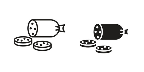 Salami icon pack. Flat Vector Icon Design Element.