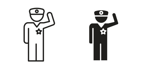 Salute icon pack. Flat Vector Icon Design Element.