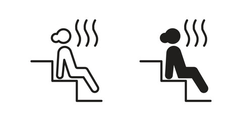 Sauna icon pack. Flat Vector Icon Design Element.