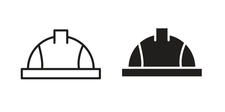 Safety helmet icon pack. Flat Vector Icon Design Element.