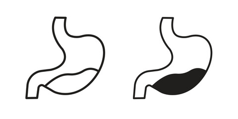 Stomach with Liquids icon pack. Flat Vector Icon Design Element.