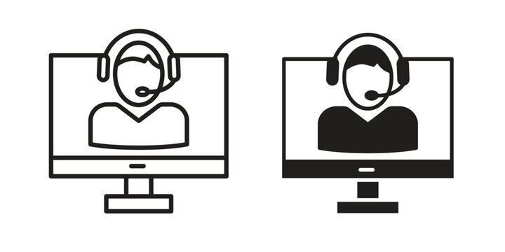 Tech support icon pack. Flat Vector Icon Design Element.