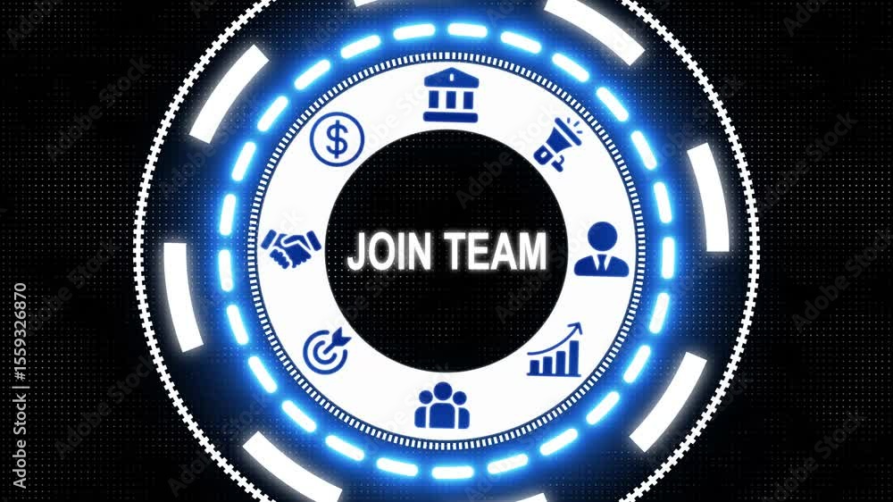Poster business join the team button on a clear projection screen background. abstract holographic advanced