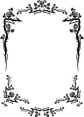 Black floral frame