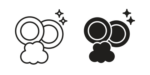 Washing dishes icon pack. Flat Vector Icon Design Element.