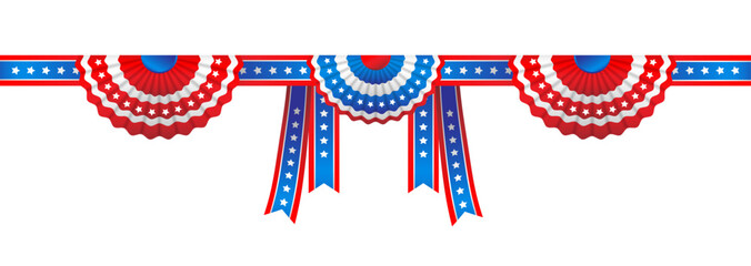 The symbol US flags Buntings
