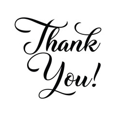 Thank You handwritten inscription. Hand drawn lettering. Thank You calligraphy. Thank you text. Vector illustration.