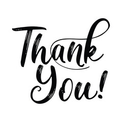 Thank You handwritten inscription. Hand drawn lettering. Thank You calligraphy. Thank you text. Vector illustration.