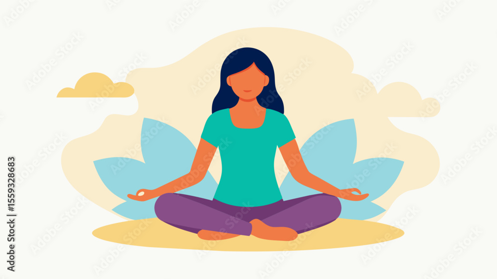 Poster an image of a caregiver practicing a relaxation technique during a training session emphasizing the 